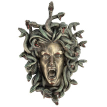 Medusa Head of Snakes Gothic Wall Plaque Décor Statue Bronze Finish 7.28 inches - £53.53 GBP