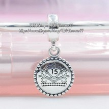 925 Sterling Silver Exclusive Charm Rare 15 Mexican Quinceanera Dangle Charm  - £14.06 GBP