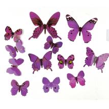NEW 12PC Butterflies Wall Stickers Decoration With Adhesive 3D Home Deco... - £10.75 GBP