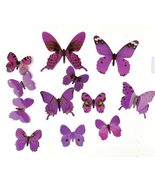 NEW 12PC Butterflies Wall Stickers Decoration With Adhesive 3D Home Deco... - £10.61 GBP
