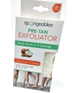 ( 1 ) Spongeables Pre-Tan Exfoliator Body Wash Sponge Coconut Colada &amp; O... - $14.92 CAD
