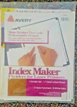 Avery Index Label Dividers 11417 Maker Print &amp; Apply Clear 8 Tabs White  - $12.87