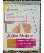 Avery Index Label Dividers 11417 Maker Print &amp; Apply Clear 8 Tabs White  - £10.06 GBP