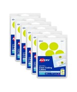 Pack of 6 Avery Self Adhesive Removable Labels 1.25&quot; Dia Neon Yellow 400... - $62.59 CAD