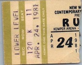 Vintage Rush Concert Ticket Stub Avril 24 1981 Kansas Ville Missouri - £33.64 GBP