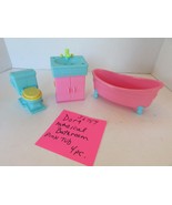 Mattel  J6759 Dora the Explorer 3 pc Bathroom Pink &amp; Blue Tub Toilet Vanity - $6.88