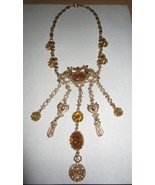 Vintage Egyptian / stone  necklace signed lupe - £93.53 GBP