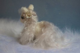 Teddy Horse/ Artist teddy bear/ Pony/ White plush pony/pink mane/miniature horse - £108.24 GBP