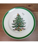 Spode Christmas Tree Bread &amp; Butter Plate  Green Trim 6.5&quot; Made in Engla... - £17.04 GBP