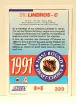 Eric Lindros Rc 1991 Score Card Bilingual #329 Draft Pick - £11.80 GBP