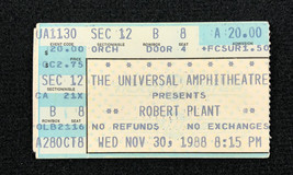 Robert Plant Concert Ticket Stub November 30 1988 Universal Ampitheatre 11/30/88 - £22.20 GBP