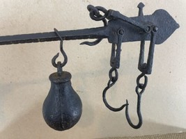 Antique Wrought Iron Hanging Balance Hook Beam Market Scale - £54.43 GBP