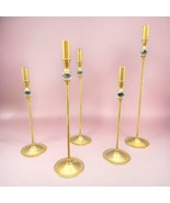 Swarovski Crystal 24k Gold-Plated Candlestick Candle Valerio Albarello Set of 5 - $96.73