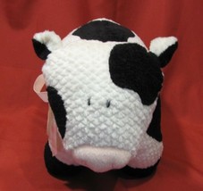 Walmart Large Stuffed Plush Black White Cow 15&quot; X 10&quot; X 7&quot; Pink Bow - £47.30 GBP