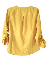 Notations Button up 3/4 sleeves women&#39;s shirt dark yellow S - £39.49 GBP