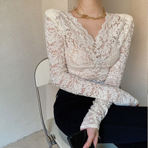 Ck long sleeve lace bottoming tops french chic sexy slim short blouse women transparent thumb200