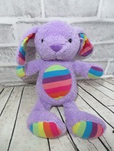 Animal Adventure plush purple bunny rabbit rainbow striped tummy ears feet paws - £31.27 GBP