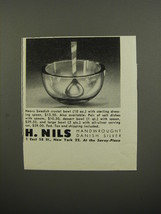 1953 H. Nils Crystal Bowl Advertisement - £14.78 GBP