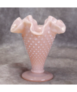 Fenton Hobnail Vase Pink Pastel  Ruffled 4&quot; - $1,117.41 MXN