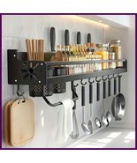 No-Drill Metal Hanging Spice Rack with Hooks – Kitchen Organizer Shelf Rack - €20,37 EUR+
