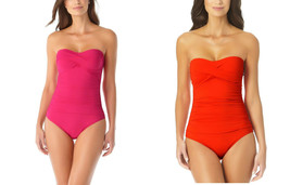 Anne Cole Twist-Front Ruched One-Piece Swimsuit , MSRP $88 - £35.96 GBP