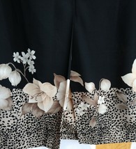 Women&#39;s VTG  Black Skirt W/Magnolia/Leopard Print &quot;Small&quot; RADIANT AGB By... - £14.57 GBP