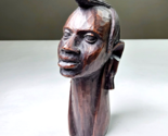 Vintage Hand Carved Wood Woman Sculpture African Art Head Statue Figure ... - £196.90 GBP
