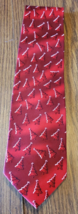 Vintage Red Christmas Tree Holiday Necktie  - £6.24 GBP