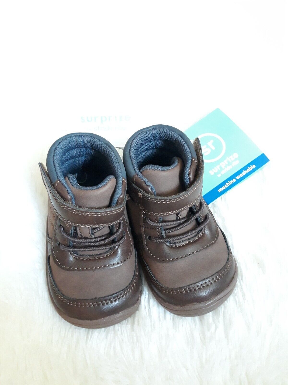 Surprize By Stride Rite Infant "No Tie" Boots Size 3 (Machine washable) - NEW!!! - £11.90 GBP