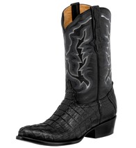 Mens Western Wear Boots Black Real Crocodile Tail Skin Size 7.5, 8, 9.5,... - £210.40 GBP