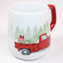 Christmas Coffee Mug Red Truck Holiday Camper Large Size Tea Cup Prima D... - $11.18