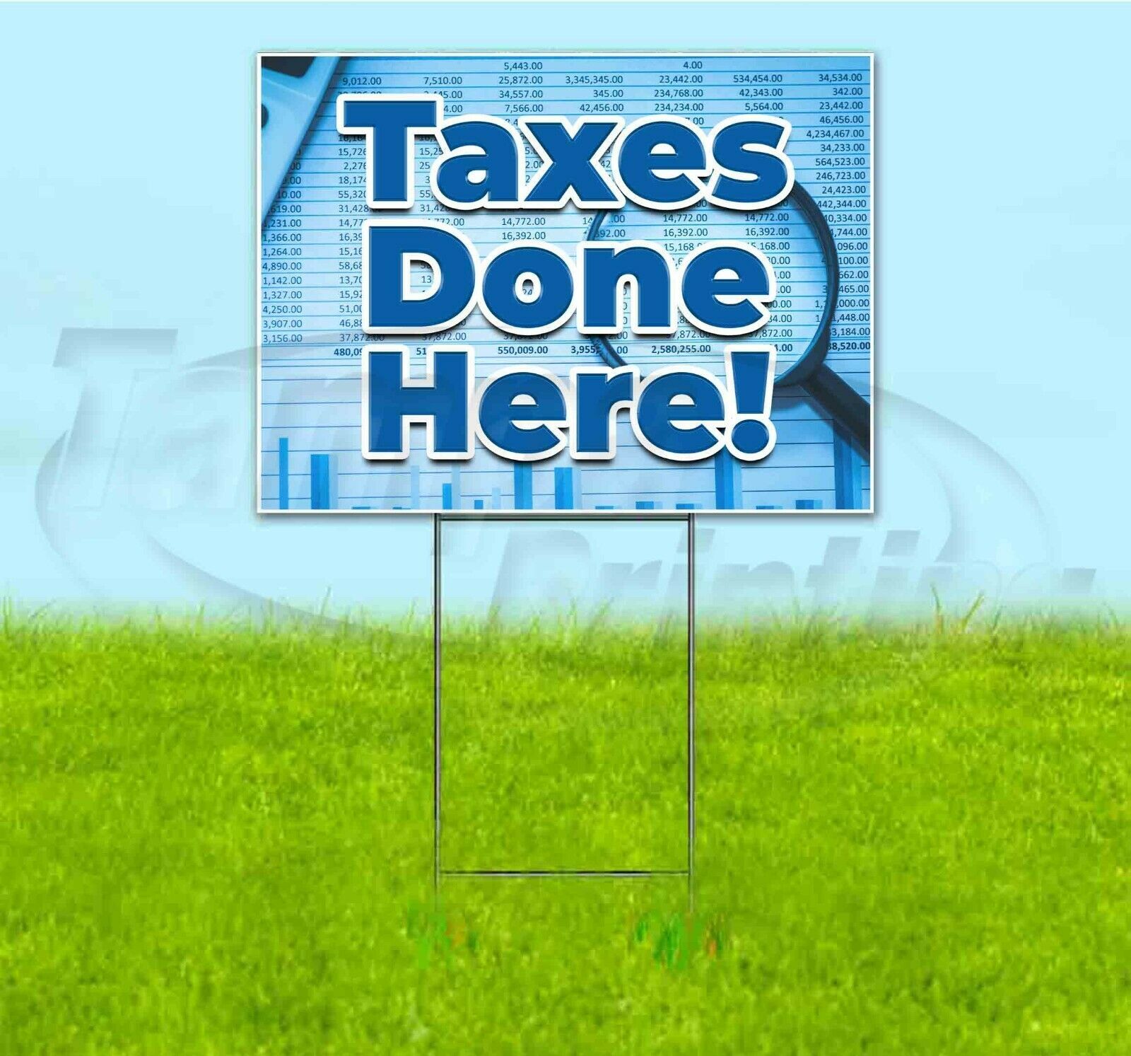 TAXES DONE HERE 18x24 Yard Sign WITH STAKE Corrugated Bandit USA ...