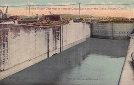 Panama Canal Guard Gate Gatun Lake Locks 1914 Stotts City MO Postcard B17 - £2.24 GBP