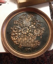000 Vintage Dart Coppercraft Tray Floral Basket Wall Decoration 20&quot; Plas... - $24.74