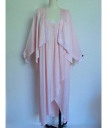 Vtg Tender Moments Intime Pink Satin Peignoir Set Long Gown Negligee Jac... - $95.99 CAD