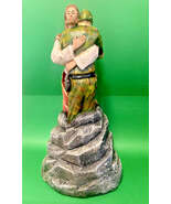 Jesus Hugging a Soldier, Hand Painted 9.25&quot; Statue, New from Colombia #L022 - $66.99