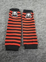 Skelanimals Fingerless Gloves Size OS Hot Topic GOTH Red And Black - $14.95