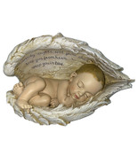 NEW Joseph&#39;s Studio Guardian Angel Wings Around Baby Stone Resin Figurine - $49.96