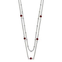Chisel  2 Strand Red Crystal Beaded 16 inch with 1 inch Extension Necklace St - £35.46 GBP