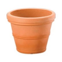 Weathered Terracotta 12-inch Diameter Round Planter in Poly Resin - £87.47 GBP