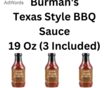 Burman&#39;s  Texas Style BBQ  Sauce 19 Oz (3 Included) - £11.99 GBP