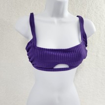 Bikini Top Textured Purple Swim Textured cut out  Women&#39;s Medium - £9.35 GBP