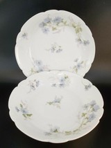 GDA Ch Field Haviland Limoges France Porcelain Blue Flowers Low Soup Bowls Lot 2 - £19.78 GBP