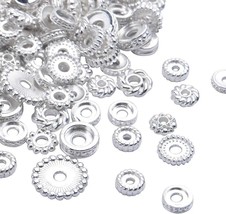 Spacer Beads Shiny Silver Findings Assorted Lot Jewelry Making Mix 20pcs - £2.23 GBP