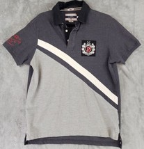US Polo Assn Shirt Mens Large Gray 125th Anniversary Slim Fit Preppy Rugby Polo - £35.80 GBP