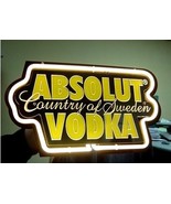 Brand New Absolut Vodka 3D Yellow Neon Sign 10&quot;x7&quot; - £54.25 GBP
