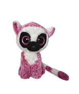 Ty Beanie Boos LeeAnn Lemur Pink White Glitter Eyes Plush Stuffed Animal... - $276.55 MXN