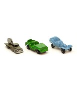 Set of 3 Tootsie Toy USA Roadster, Jeep, War Truck Japan Metal Car Vintage - £15.80 GBP