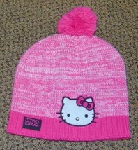 Girls Winter Hat Hello Kitty Pink Marled Beanie Cap-sz 4-16 - £6.19 GBP