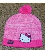 Girls Winter Hat Hello Kitty Pink Marled Beanie Cap-sz 4-16 - £6.23 GBP